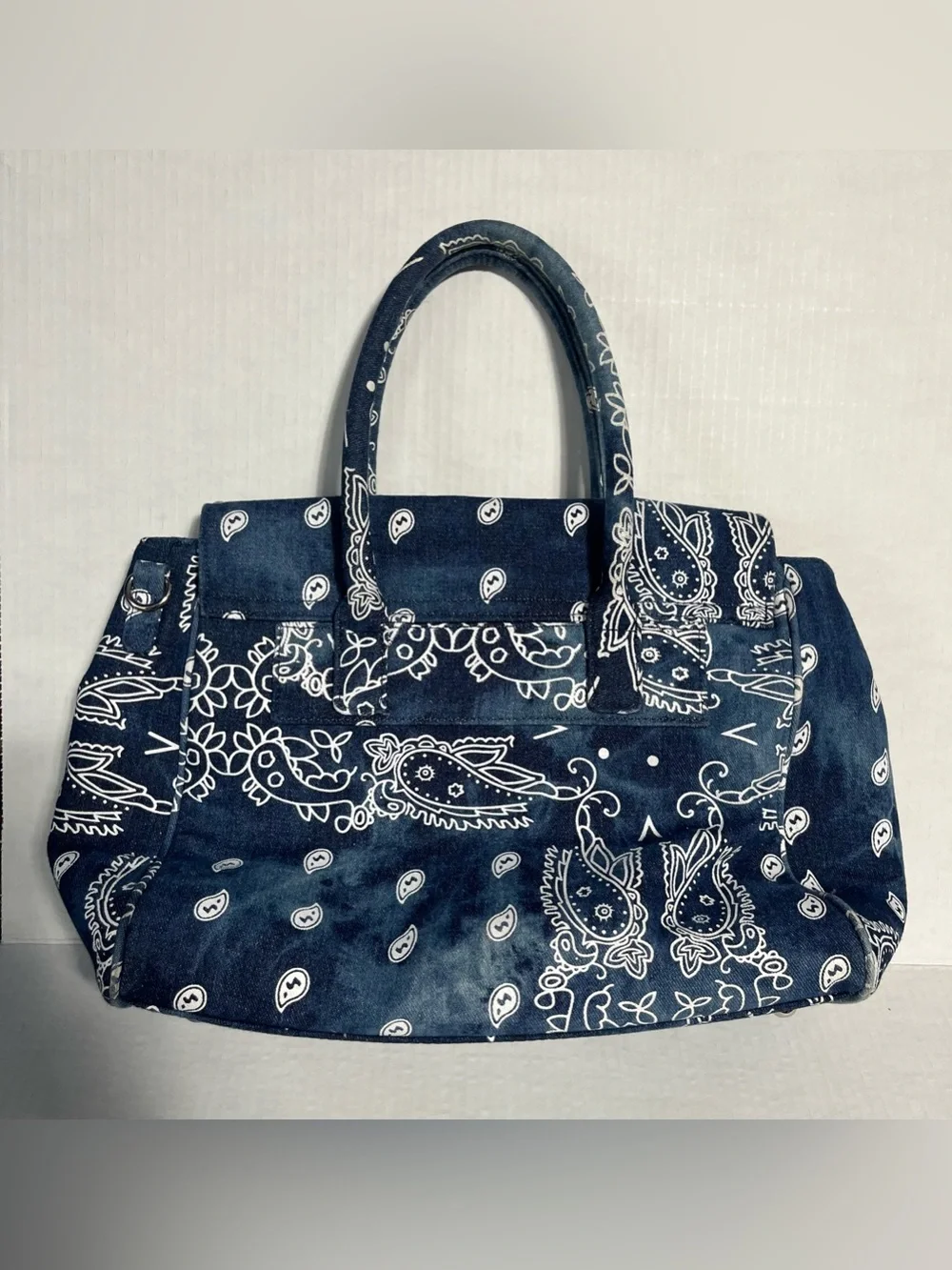 Cato Navy Blue Bandana-Print Tote